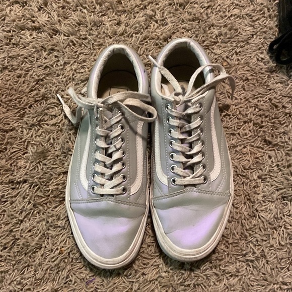 ❤️VANS Old Skool Muted Metallic Violet Grey Skate Shoes - Picture 2 of 7